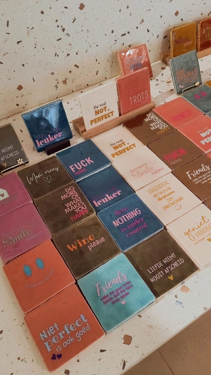 Keramieken tegeltje: 'Wil je mijn getuige zijn?' Crème