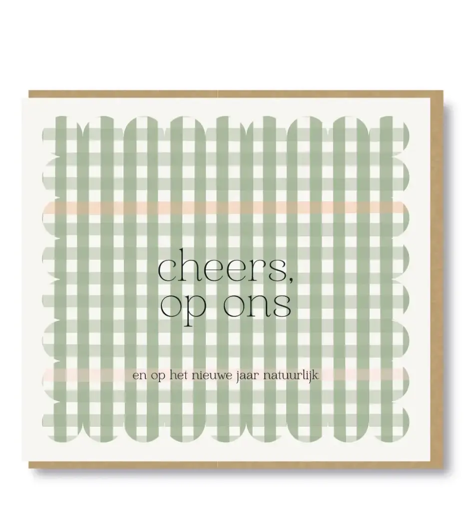 Kerstkaartje 'Studio Mie': Cheers op ons