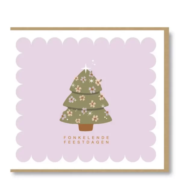 Kerstkaartje 'Studio Mie': Fonkelende feestdagen