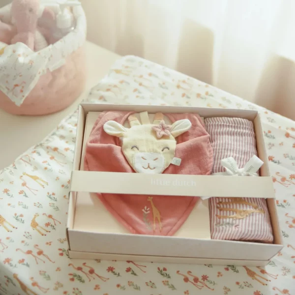 Little Dutch: Geschenkdoos 'Giraf roze'