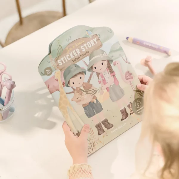 Little Dutch: Herbruikbaar stickerboek 'Safari friends'