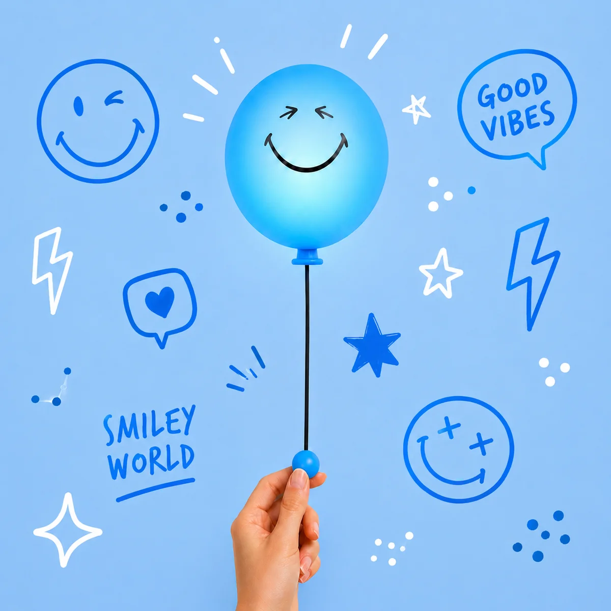 MOB: Bubbly light: 'smiley' blauw