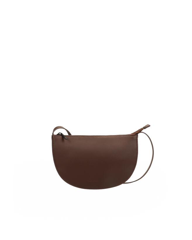 Monk en Anna: Farou half moon bag 'Dark wood'