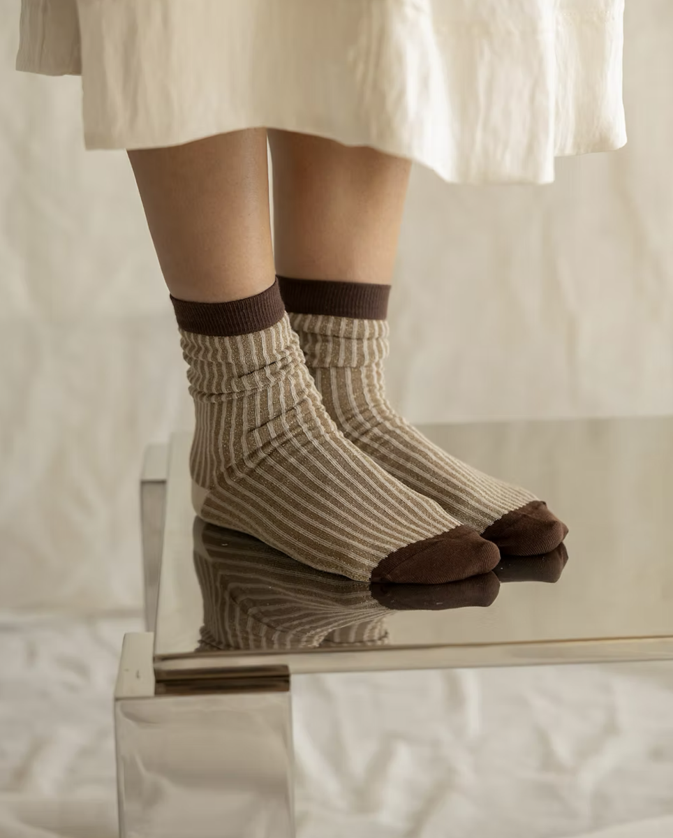 Monk en Anna: Sokken 'Glitter lines': Maat 35-38